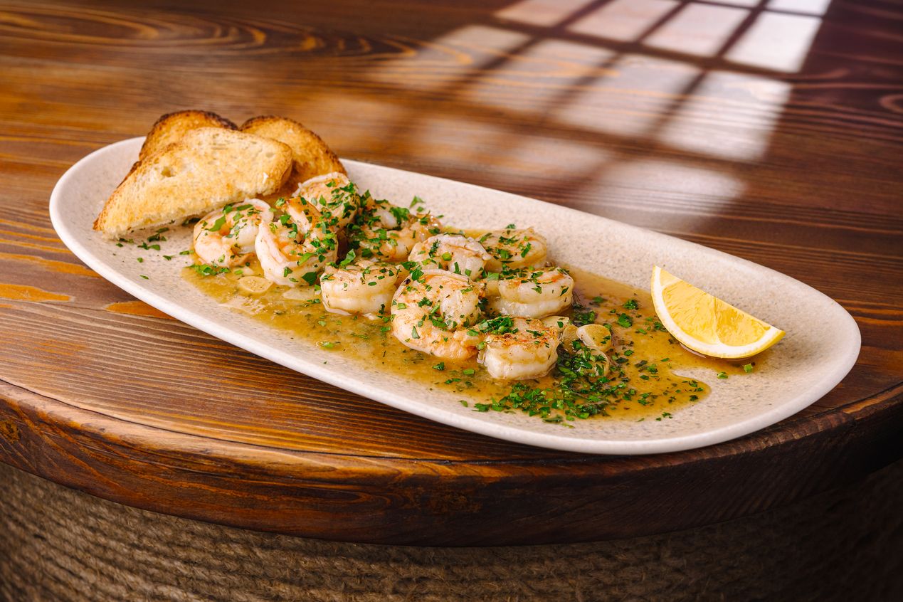 фото-креветки в сливочном соусе